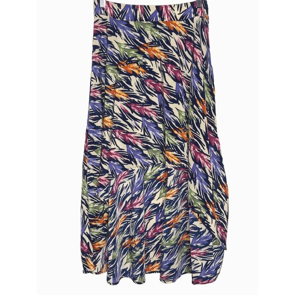 Anna Grace Boho Multicolor High Low Midi Skirt S - Picture 1 of 12
